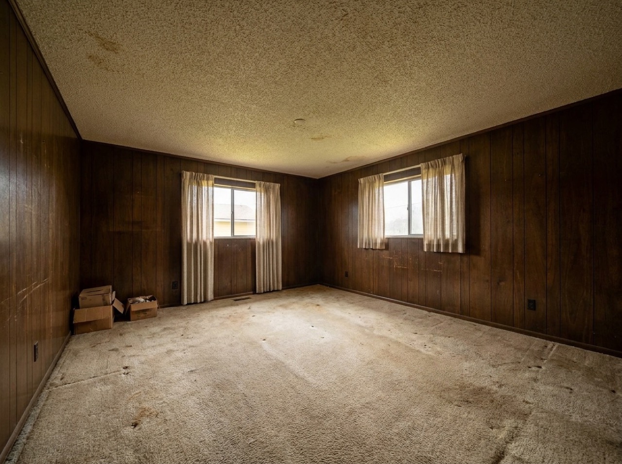 The same living room before renovation